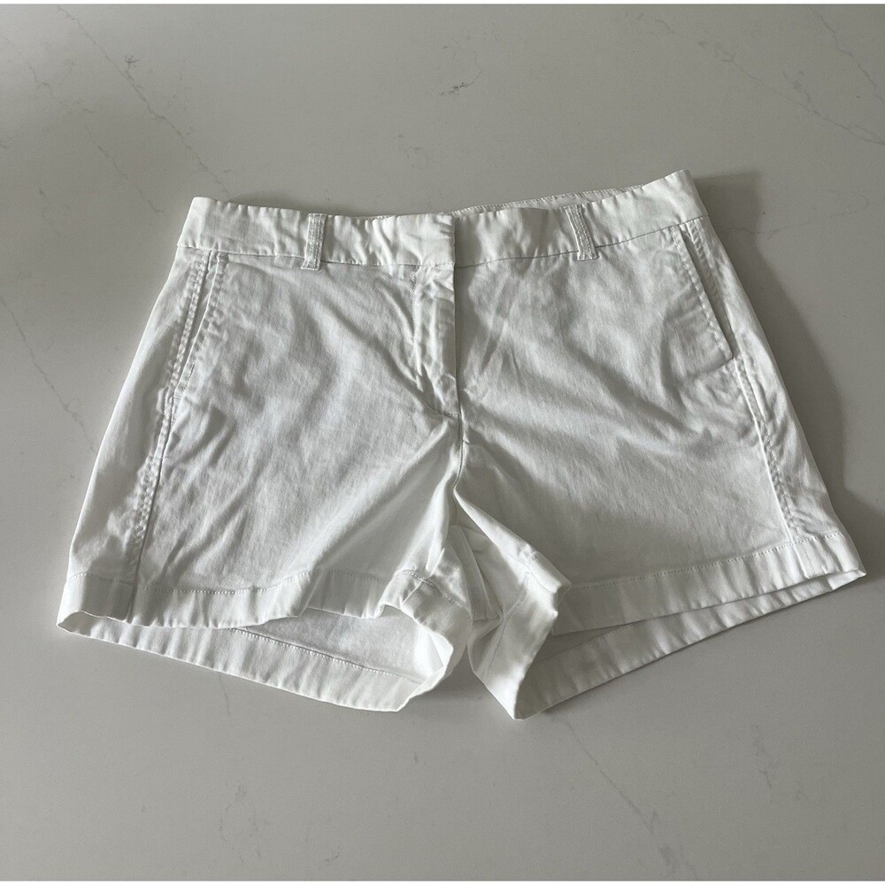 J. Crew White Flat Front Chino Shorts Women's Size 10